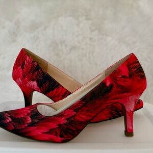 NEW Karen Scott Red and Black Patterned Heels